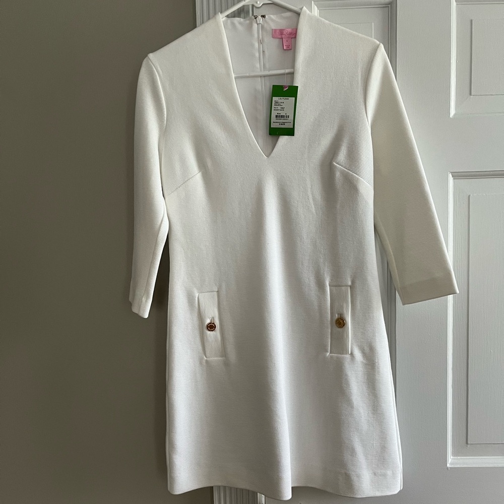 NWT Lilly Pulitzer Charlena Shift Dress, sz S, Resort White